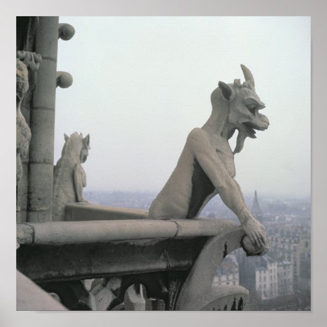 Poster Gargoyle da balustrada do Grande (Frente)