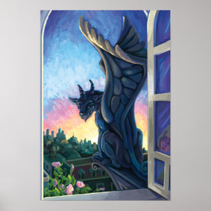 Pôster Gargoyle Guardian Fantasy Art