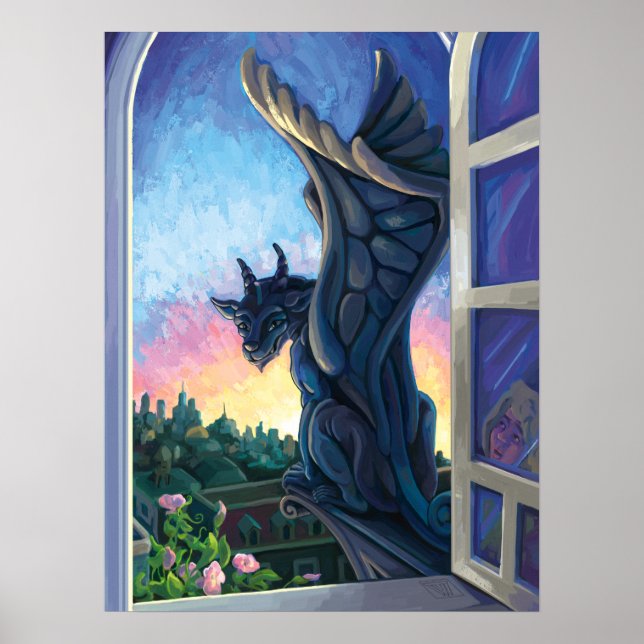 Pôster Gargoyle Guardian Fantasy Art (Frente)