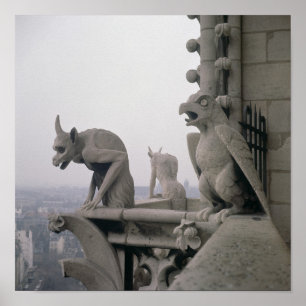 Pôster Gargoyles on the balustrade of the Grande