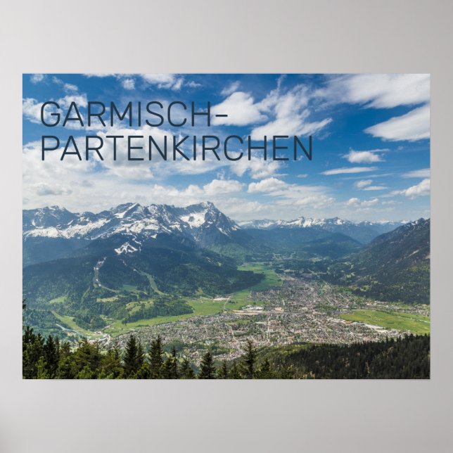 Poster Garmisch-Partenkirchen Bavaria Alps Panorama Gift (Frente)