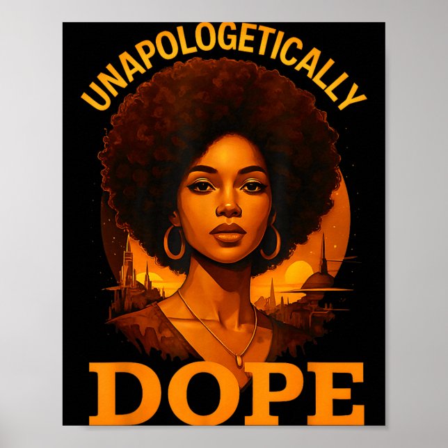 Poster Garota Afro Melanina História Negra Sem Desculpas  (Frente)