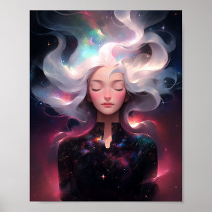 Poster Garota Animada De Estrelas