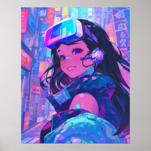 Poster Garota Anime Metaverso VR