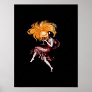 Pôster Garota Art Deco  Cartaz Vintage