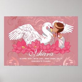 Poster Garota Bonita Saraswati com seu Swan Branco