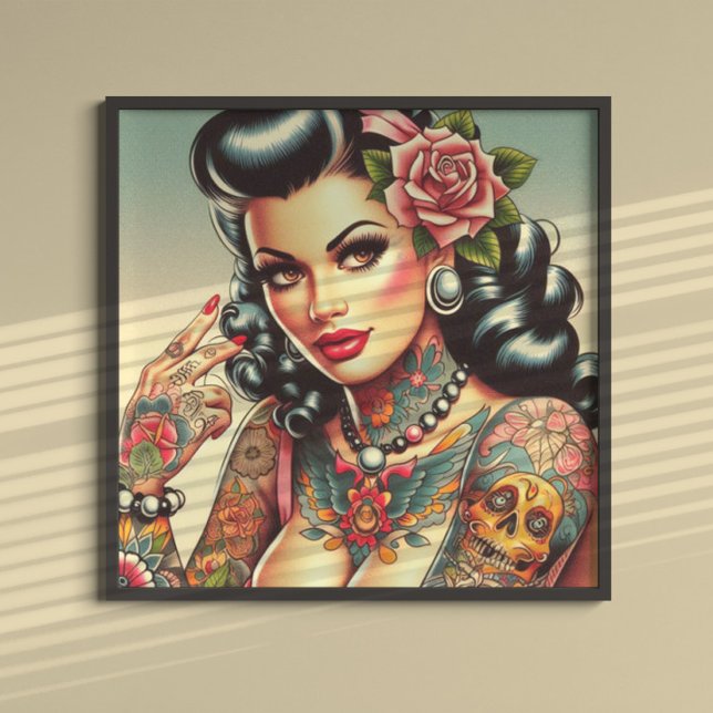 Poster Garota Bonita Tatuada (Criador carregado)