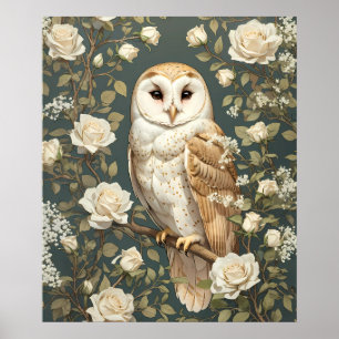 Poster Garota Branca E Rosas Brancas William Morris Inspi