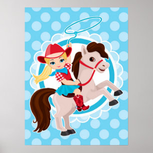 Poster Garota branca em cavalo - Rodeo Blonde