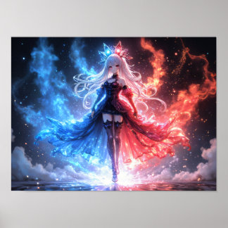 Poster Garota Chama e Gelo harmonia elemental