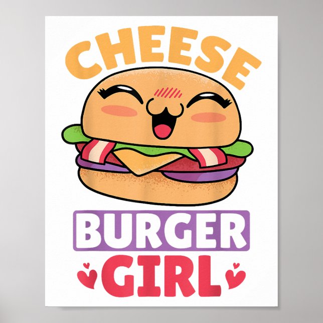 Poster Garota Cheeseburger, Mulheres Hamburger e Cheesebu (Frente)