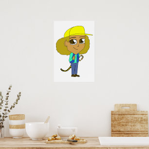 Poster garota chibi com uma cauda de tigre