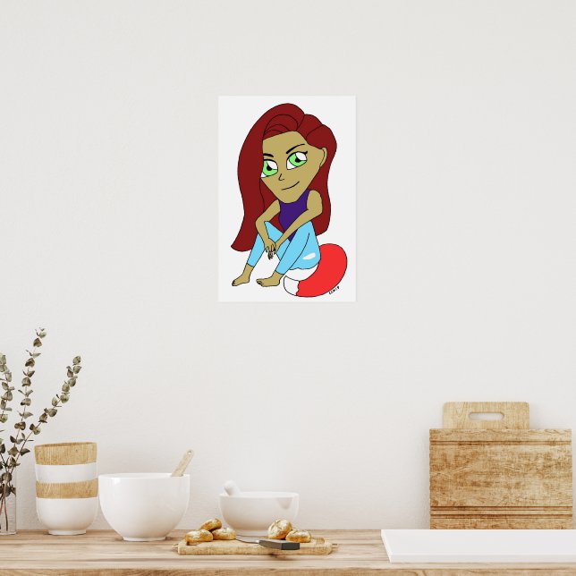 Poster garota chibi raposa (Cozinha)