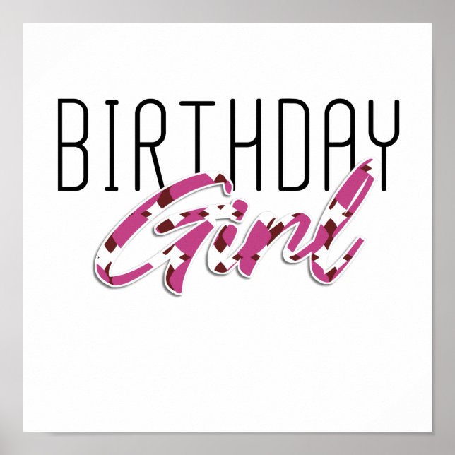 Poster garota colorida de aniversário (Frente)