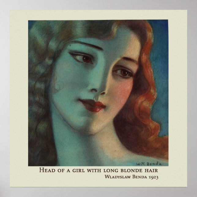 Poster Garota com Cabelo Longo e Loiro por Wladyslaw Bend (Frente)
