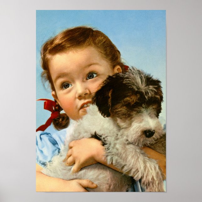 Pôster Garota com cachorro na Alemanha (Frente)