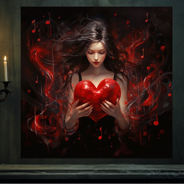 Pôster Garota com Coração (For Illustration Purposes Only.
Actual Size May Vary.)