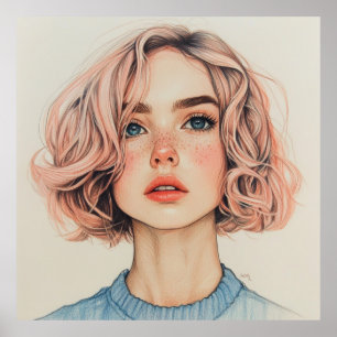 Poster garota com olhos azuis
