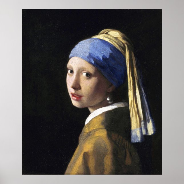 Pôster Garota com um brinco de pérolas, Jan Vermeer (Frente)