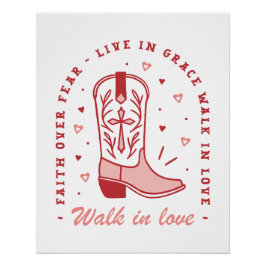 Pôster Garota cristã cita caminhada apaixonada por estéti