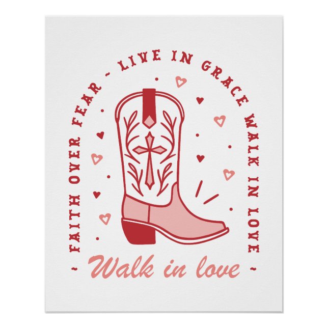 Pôster Garota cristã cita caminhada apaixonada por estéti (Frente)