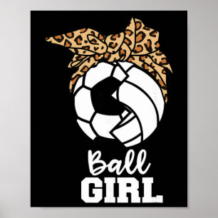Poster Garota da Bola Engraçada Jogadora de Futebol Vôlei