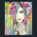 Poster Garota da Visão Celestial nas Estrelas Pop Fantasy<br><div class="desc">"Visão Celestial" © Molly Harrison 2012 Da minha cor d'água,  tinta e pintura acrílica originais. www.mollyharrisonart.com</div>