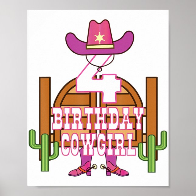 Poster Garota de 4 anos de idade, Rodeo Lover (Frente)
