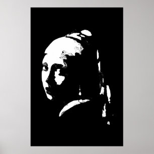 Poster Garota de abstrato com brinco de pérolas