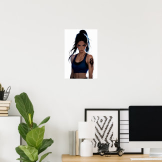 Poster Garota de Anime Fitness - Motivação para Treino