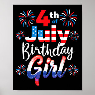 Poster Garota de Aniversário de 4 de Julho