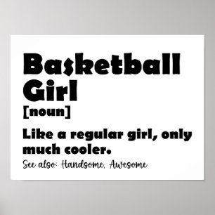 Poster Garota de Basquete Engraçada Dicionário Definição