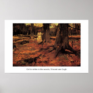 Poster Garota de branco na floresta, Vincent van Gogh