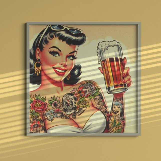 Poster Garota de Cerveja Tatuada (Criador carregado)