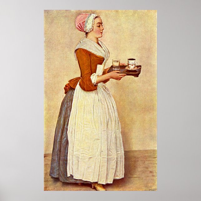 Pôster Garota de Chocolate de Jean-Etienne Liotard (Frente)