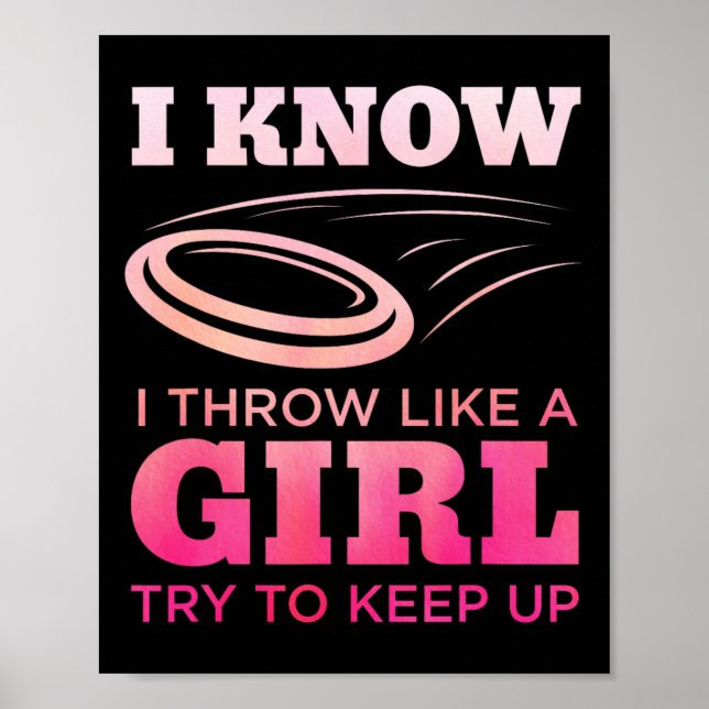 Poster Garota de Disc Golf Divertida Amante de Disc Golf  (Frente)