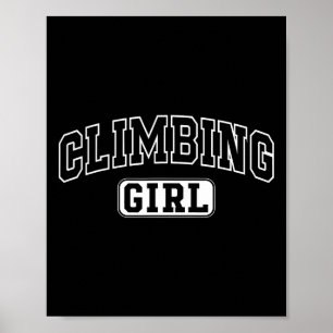 Poster Garota de Escalada Diversão Letreiro Atlético Filh