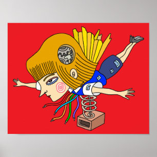 Poster Garota de fantasia mecânica.