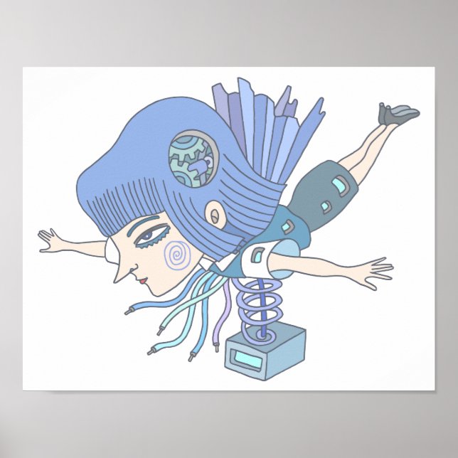 Poster Garota de fantasia mecânica. (Frente)