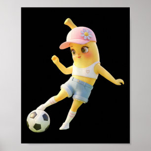 Poster Garota de Futebol Bynana Fofa, Camiseta de Jogador