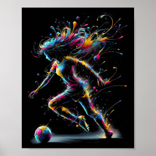Poster Garota de Futebol Jogadora de Futebol Fã de Esport