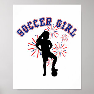 Poster Garota de Futebol Torcedora de Futebol Apoio Estád