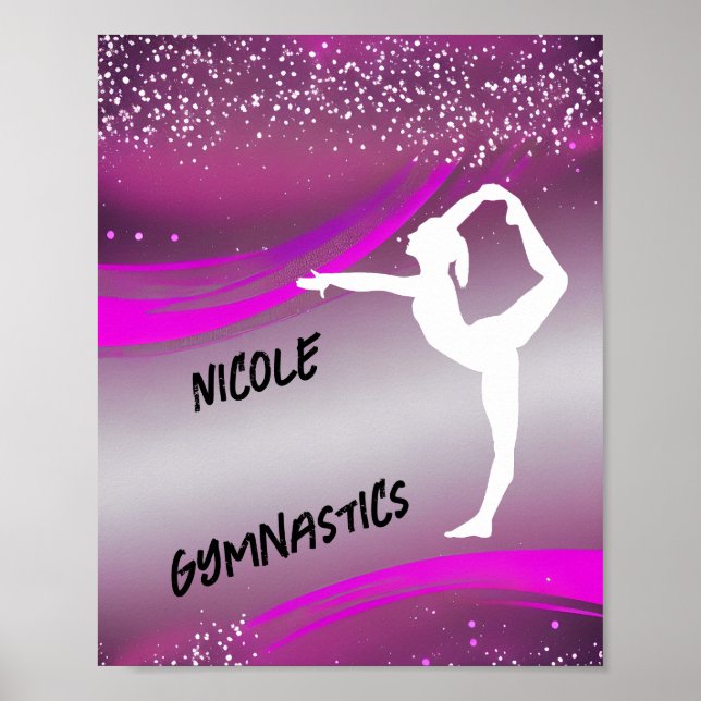 Poster Garota de ginástica personalizada (Frente)