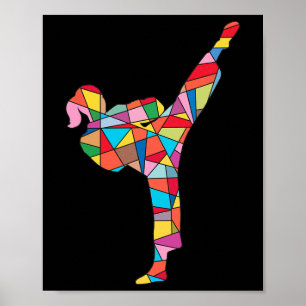 Poster Garota de Karatê Artes Marciais Crianças Mulheres 