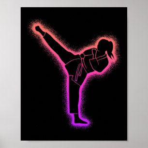 Poster Garota de Karatê Artes Marciais Mulheres Meninas T