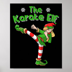 Poster Garota de Karatê Elfo Artes Marciais Natal