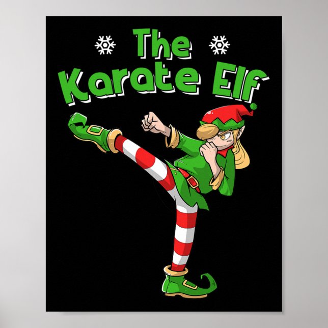Poster Garota de Karatê Elfo Artes Marciais Natal  (Frente)