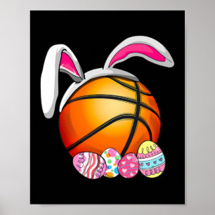 Poster Garota de Ovos de Páscoa de Coelhinhos de Basquet