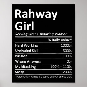 Poster Garota de Rahway Nj Nova Jersey Cidade Divertida C