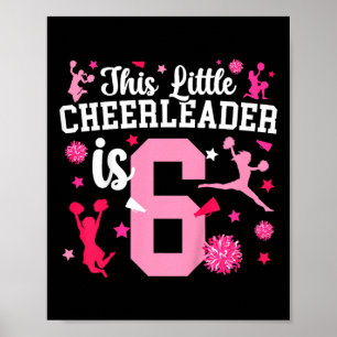 Poster Garota de Torcida de Aniversário de 6 Anos Cheerle